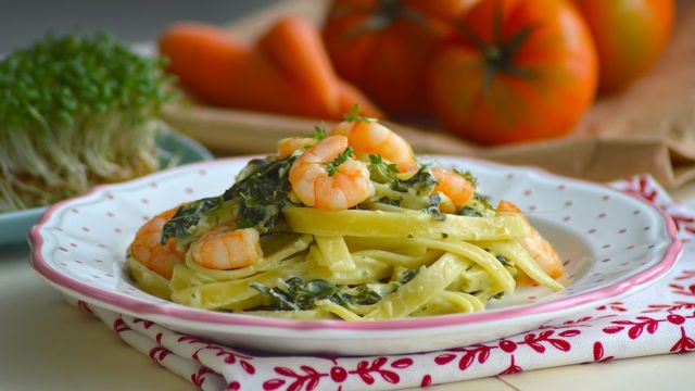 Reteta Paste Cu Creveti Si Spanac